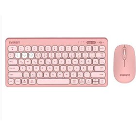 Resim Everest LUMI KM-BT903 Pembe 3in1 3 BT + 2.4 1600dpi Q Kablosuz Klavye + Mouse Set 