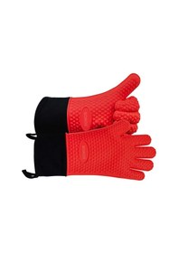 Resim Silikon Fırın Eldiveni - 1 Çift - Kırmızı 