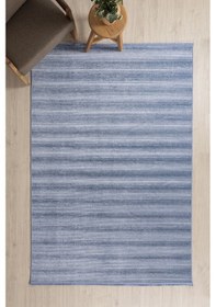 Resim Koza Halı Stripe Mavi Kilim Kaymaz Taban Salon Oturma Odası Antre Halısı 33 Mavi 