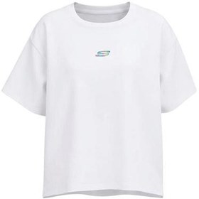 Resim Skechers W Graphic T-Shirt Short Sleeve Kadın T-Shirt Beyaz 