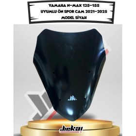 Resim Jiekai Yamaha N-Max 125-155 Uyumlu Ön Spor Cam 2021-2025 Model Siyah (Genişlik: 41 cm Yükseklik: 44 cm Kalınlık: 4 mm 