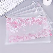 Resim 4 adet Kiraz Çiçeği Dosya Klasörü, Belge Depolama Fermuarlı Çantalar, 4 Çeşit Kiraz Çiçeği Stilleri, Taşınabilir Genişletilebilir Dosya Düzenleyici, Okul, Ofis ve Ev Kullanımı İçin Uygun 