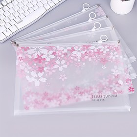 Resim 4 adet Kiraz Çiçeği Dosya Klasörü, Belge Depolama Fermuarlı Çantalar, 4 Çeşit Kiraz Çiçeği Stilleri, Taşınabilir Genişletilebilir Dosya Düzenleyici, Okul, Ofis ve Ev Kullanımı İçin Uygun 