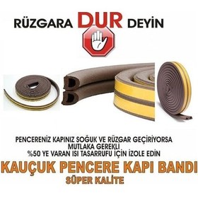 Resim Kahverengi Kauçuk Kapı Bantı Ve Pencere Bantı Yapışkanlı 