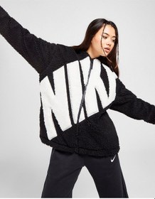 Resim Nike Sportswear Logo High-pile Sherpa Full-zip Hoodie Kadın Mont Ndd Sport Siyah 