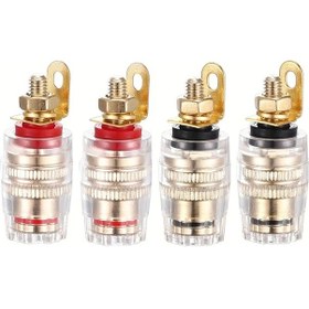 Resim Topnotch 4 Parça 4mm Muz Soket Hoparlör Bağlantı Terminali Kısa Diş 