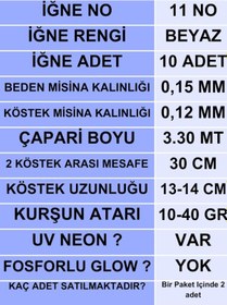 Resim Ea genset İstavrit Çaparisi 15x12 11 No 10 Beyaz İğneli 2li Paket 