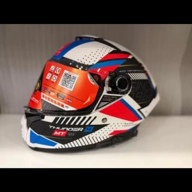 Resim mt Helmets Thunder 4 Sv Luminence A7 Mat Beyaz/mavi 