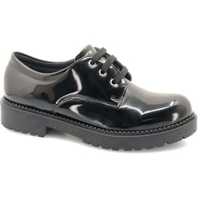 Resim Kids Club Shoes Ayakdaş 3009 Oxford Kadın Ayakkabı SİYAH-RUGAN 