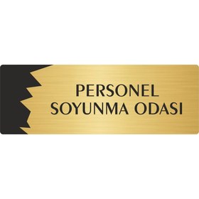 Resim Özarslan Dizayn Metal Departman Kapı İsimliği, Yönlendirme levhası Personel Soyunma Odası 7X20 Cm Altın Renk 
