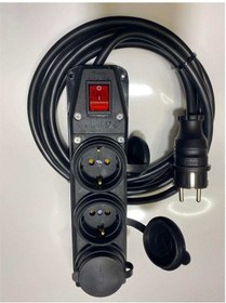 Resim Mutlusan 3'lü Anahtarlı Priz 3x1.5 mm Uzatma 8 MT 