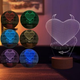 Resim Devil Love Figürlü Dekoratif Hediye Led Masa Lambası | BYLAMP 