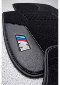 Resim Ruby/ Nakışlı Siyah Deri Desen Oto Halı Paspas Bmw 7-730 E66-long 2002-2009 