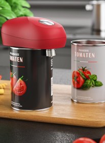 Resim One Touch Elektrikli Konserve Açacağı, Otomatik 360° Dönüş, Keskin Kenarsız Açılma - Siyah 
