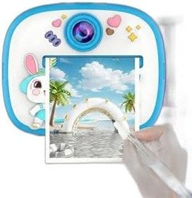 Resim Q7 Taşınabilir Fotoğraf Yazıcı ve Kamera BUNNY, MAVİ 