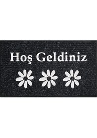 Resim Balkon Ve Iç Dış Kapı Yıkanabilir Nem Alıcı Toz Alıcı Halı Kapı Önü Paspası Türkçe Hoş Geldiniz Bej 