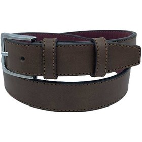 Resim 3 Cm Klasik Suni Deri Dikişli Erkek Çocuk Kemeri Kahverengi 