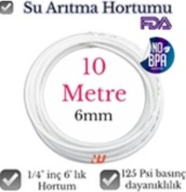 Resim Nefa Su Arıtma Hortumu 1/4 İnç 6 Mm 10 Metre 