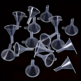 Resim Mini Plastik Huni Seti 5/10/20 adet, Şişeler için, Kozmetikler ve Laboratuvar Kullanımı için Çok Yönlü Küçük Dolum Hunisi 
