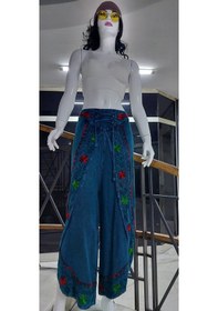 Resim Eren Style Otantik Nakış İşlemeli Harem Şalvar Pantolon Turkuaz 