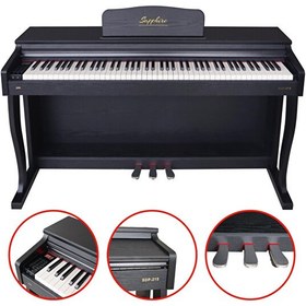 Resim Jwin Sapphire SDP-215B Çekiç Aksiyonlu Siyah Dijital Piyano - Tabure - Kulaklık 