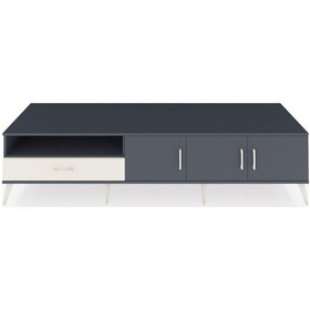 Resim Kronos Tv Ünitesi 3 Raflı Tek Çekmeceli 3 Kapaklı 220x59x51 Antrasit-antrasit/aytaşı Antrasıt/aytası - Antrasıt 