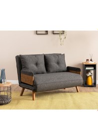 Resim Pafu Cosmo İkili Katlanır Yataklı Koltuk - Keten Koyu Gri Koyu Gri 