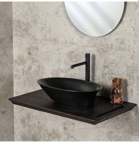 Resim Lena - Tezgah Üstü Porselen Lavabo Siyah Outlet - Eh-4610ms- Diğer 