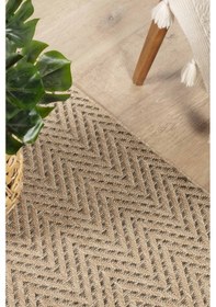 Resim Sisaluna 4441 Bej Jüt Tabanlı Modern Dokuma Kilim Sisal Hasır Halı Bej 