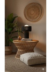 Resim Makrome Siyah Rafya Abajur Modern Tasarım Dekoratif Masa Lambası Aydınlatma Glop Cam Abajur Siyah - Siyah 