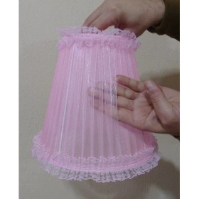 Resim Pembe Kumaş Organze Sarma M-7 Yatak Odası Çocuk Odası Genç ve Bebek Odası Avize Aydınlatma Sarkıt 