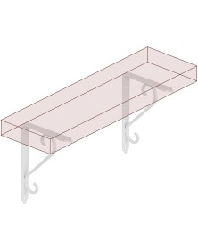 Resim Nzb Ferforje Raf Altı Ayak Dekoratif Raf Tutucu Beyaz Montaj Aparatı 2 Adet 135 x 190 mm (Orta Boy) 