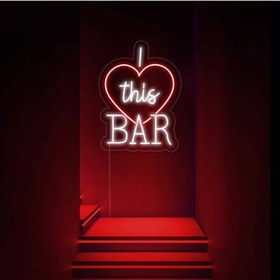 Resim I Love This Bar Neon Tabela Beyaz 