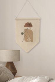Resim Mutfak Duvar Dekoru, Pinterest Oda Dekoru, Boho Kanvas Flama Askılı Duvar Örtüsü Ve Süsü NO:493 - Renkli - 13 / 70 x 100 