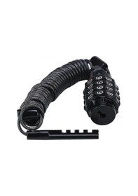 Resim Pxcl 1.8m Bisiklet Kilidi, 4 Haneli Kodlu, Bisiklet Scooter Kaskı Siyah Çok Renkli 