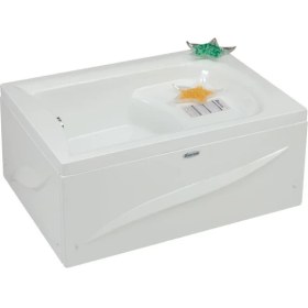 Resim Sioux Oturmalı Mini Dikdörtgen Küvet 110x80, H43 (Gövde + Metal Ayak + 4 Yön Panel) 