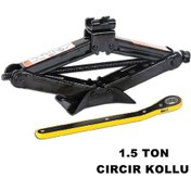 Resim Oto Cırcır Kollu Araç Krikosu 1.5 Ton Makas Tip Cırcırlı N11.859 