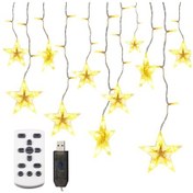 Resim Mufunye Twinkle Star 94 Led Perde Işığı Usb Işık Dizisi Ir Uzaktan Kumandalı 8 Yanıp Sönen Mod Sıcak Beyaz Dekorasyon Pencere Aydınlatması Noel Düğün Partisi Ev Dekorasyonu İçin Diğer 