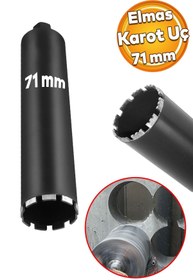 Resim Badem10 Elmas Karot Ucu 71 mm Shun Beton Zemin Duvar Delme Delik Açma Panç Aparat Uç Deprem Numune Al Test 