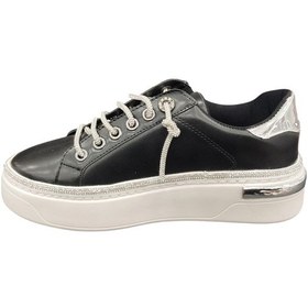 Resim Ventes 8392589z İç Dış Hakiki Deri Ortopedik Taş Detaylı Parlak Bağcıklı Günlük Şık Kadın Casual Ayakkabı Siyah 