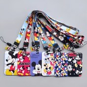 Resim Renkli Karikatür Tasarımları ile Funky Mickey Baskılı ABS Lanyard Kimlik Kartı Tutucu - İş, Ulaşım, Otobüs ve Belge Kartları için Mükemmel, Sevimli Kart Tutucu 