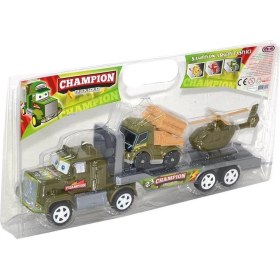 Resim Şapkalı Şampiyon Araç Taşıyan Askeri Tır 34 cm 