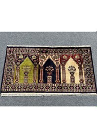 Resim El Dokuma Afgan Halısı Saf Seccade Namazlık 86x152 %100 Yün Halı 