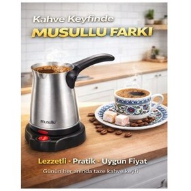 Resim Musullu MSL-CM212 Elektrikli Cezve Çelik Katlanır Kulp 
