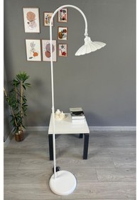 Resim Beyaz Lambader Modern Dekoratif Metal Oturma Odası Çalışma Odası Zemin Lambası 6977 Beyaz 