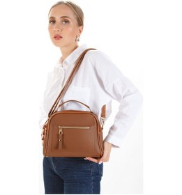 Resim Adelina Bags Kadın Günlük Çapraz Askılı Taba Ve Vizon El Ve Omuz Çantası 2 Adet Vizon 