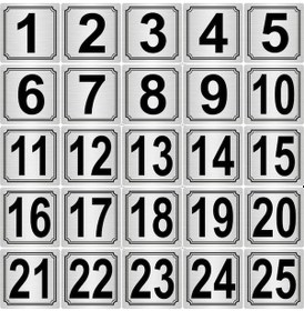 Resim Gümüş Renk Metal Kapı,masa,dolap Numarası 10cmx10cm 25 Adet 