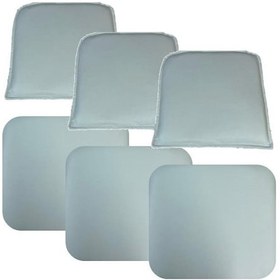 Resim Knsz Minder Seti 3 Lü Zng&mğr&uslu Byz Suni Deri Tel Bar Sandalyesi Oturma Ve Sırt Minderi Set Siyah 