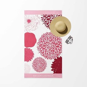 Resim Helen George Valencia - Pembe Beyaz Oversize Plaj Havlusu 