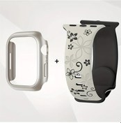 Resim Sunshine022 2 Adet Kadın Spor Bileklik Ve Kasa Seti 40-46mm iOs Watch Uyumlu 10/9/8/7/6/5/4 Uyumlu 